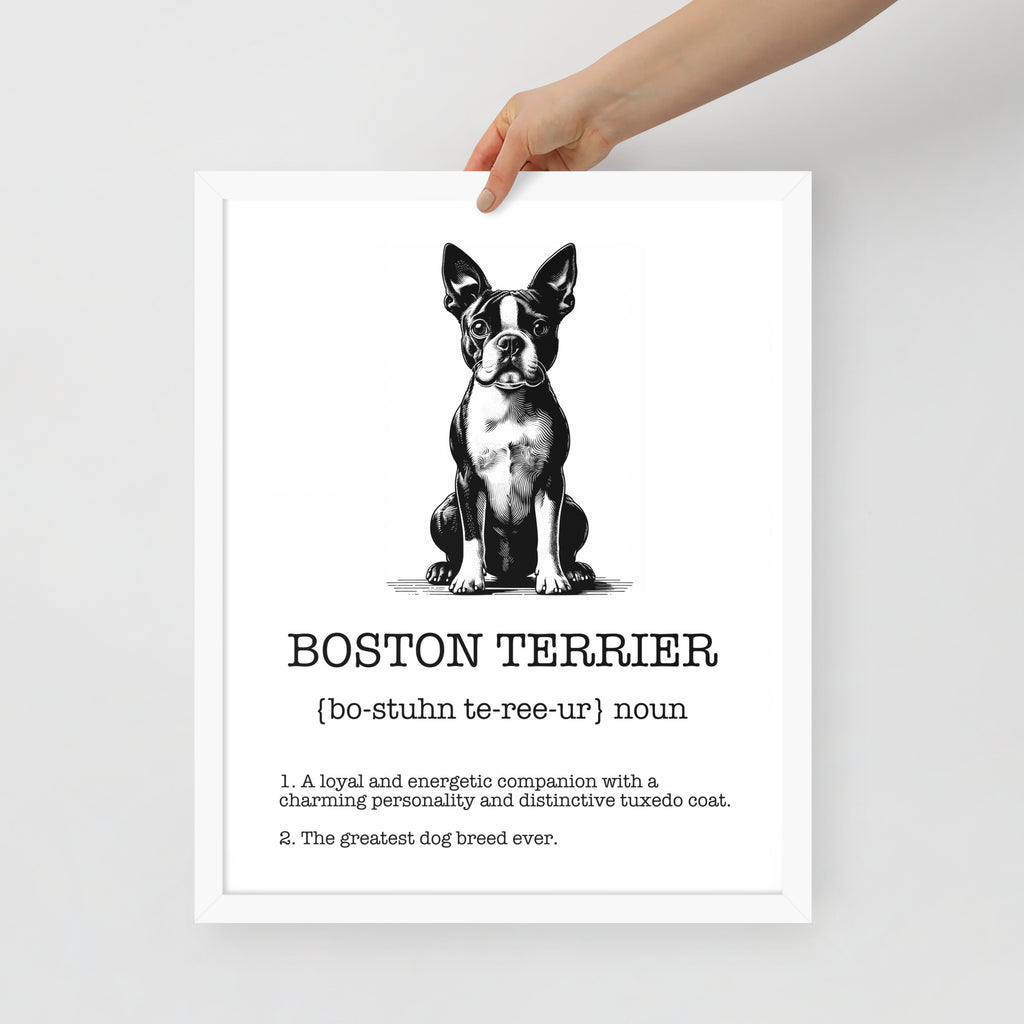 Boston Terrier Definition Framed Poster