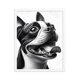 Overjoyed Boston Terrier Dog Framed Poster