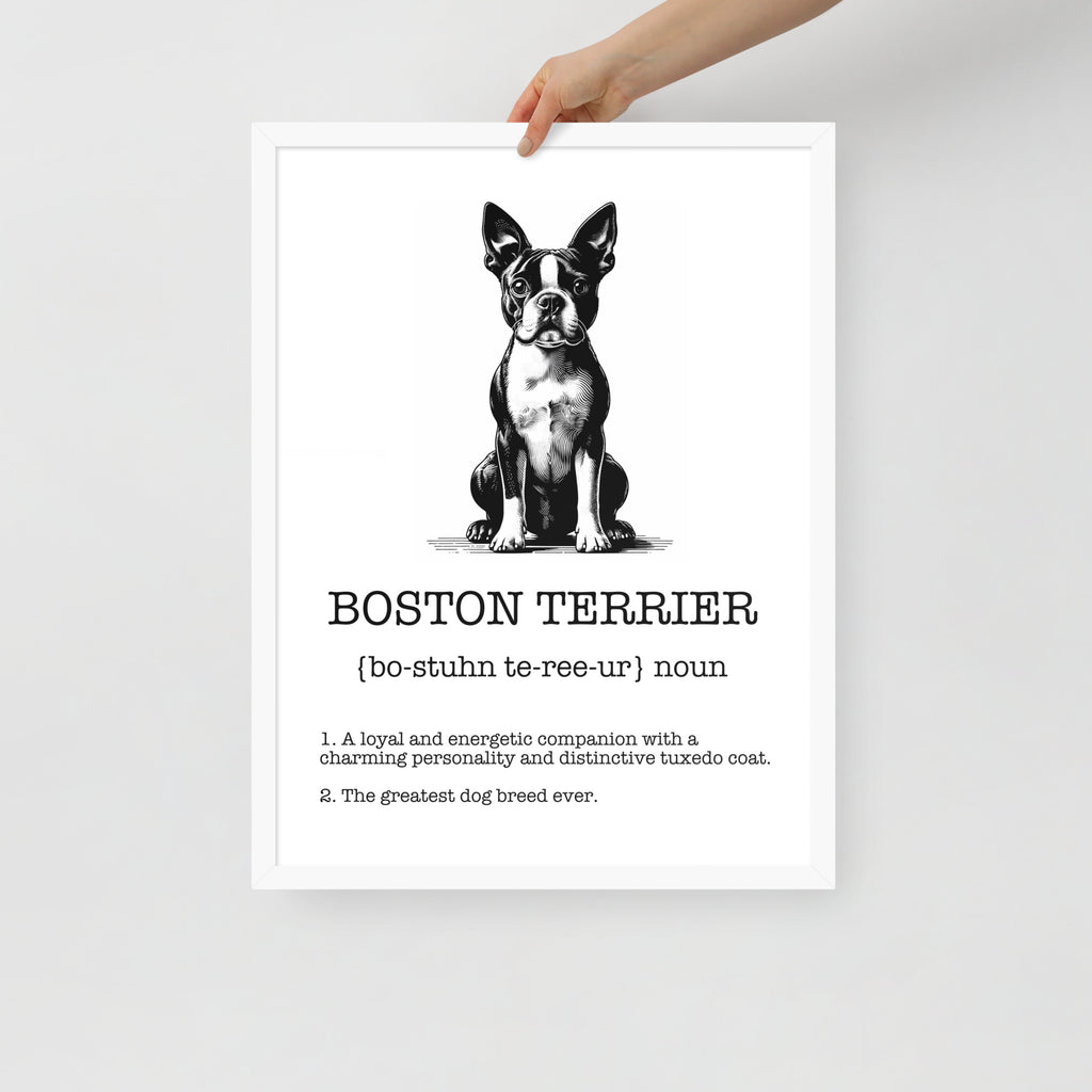 Boston Terrier Definition Framed Poster