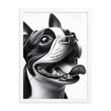 Overjoyed Boston Terrier Dog Framed Poster