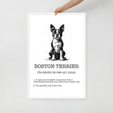 Boston Terrier Definition Framed Poster