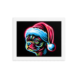 Bright Boston Holiday - Santa Pup Style Framed Poster