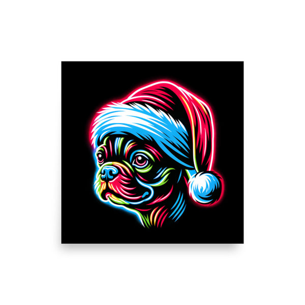 Bright Boston Holiday - Santa Pup Style Poster