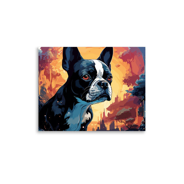 Artistic Representation Of A Boston Terrier In A Surreal Place Poster