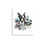 Elegant Watercolor Boston Terrier Art Poster - Boston Terrier Love Club