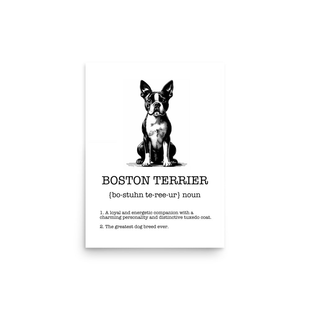 Boston Terrier Definition Poster