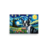 Starry Night - Boston Terrier Dog Poster