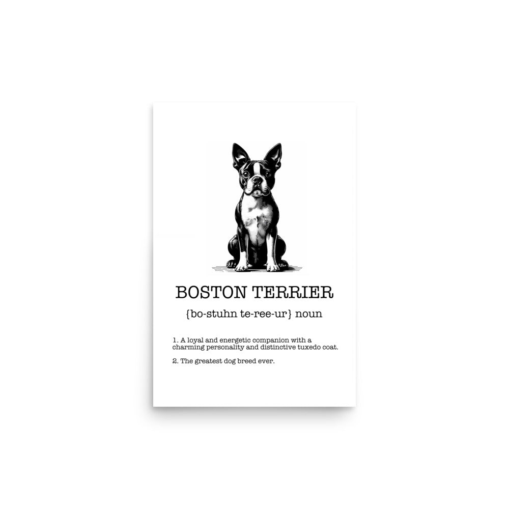 Boston Terrier Definition Poster