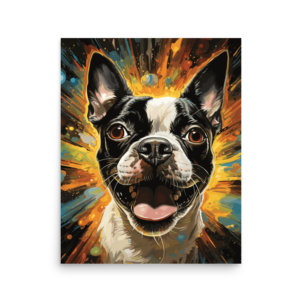 Zoomies Excitement Boston Terrier Dog Poster