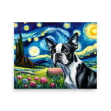 Starry Night - Boston Terrier Dog Poster