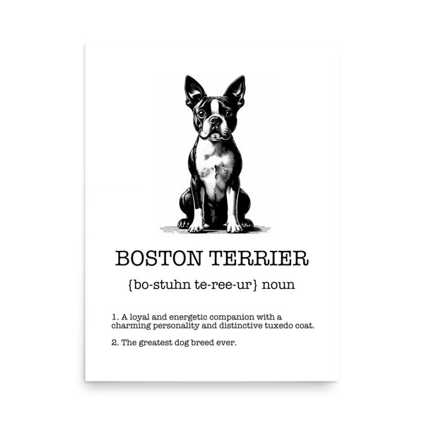 Boston Terrier Definition Poster