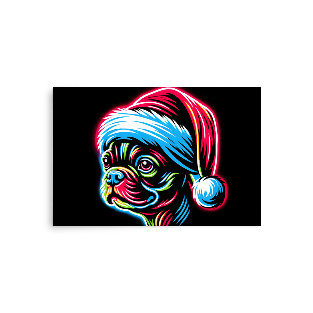 Bright Boston Holiday - Santa Pup Style Poster