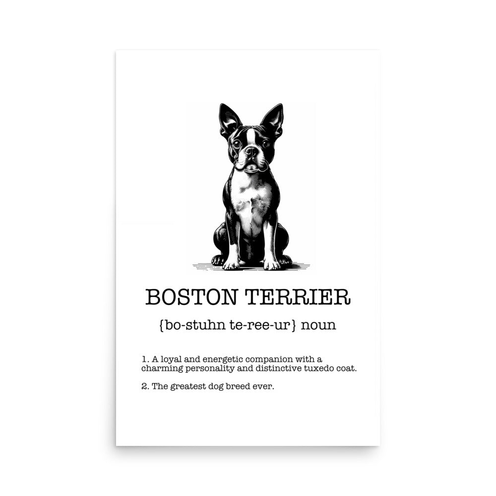 Boston Terrier Definition Poster