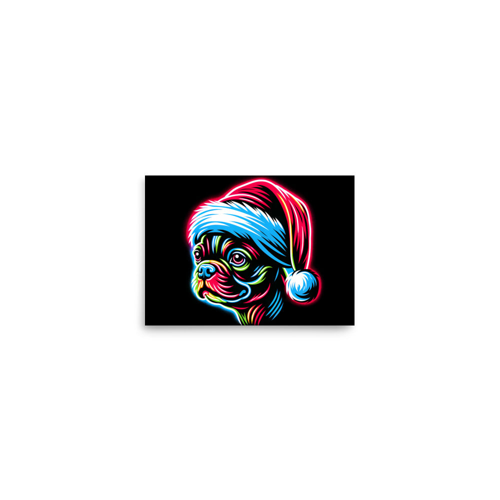 Bright Boston Holiday - Santa Pup Style Poster