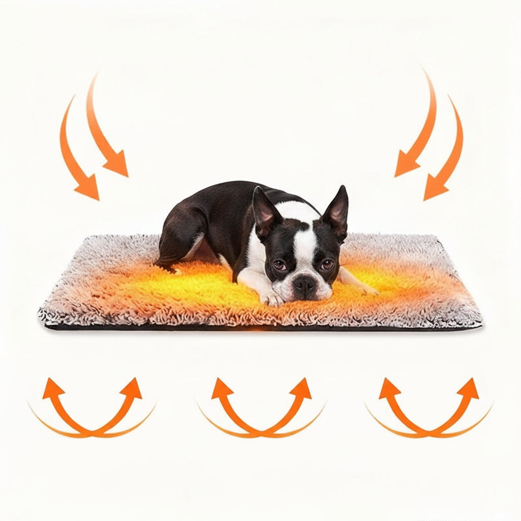 Self-Heating Dog Bed – Ultra Soft Washable Warming Mat with Non-Slip Base (No Electricity Needed) . Light Gray