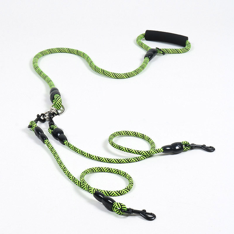Multi-Dog Leash – Walk 1, 2, or 3 Dogs Without Tangling . Green 2 Dogs
