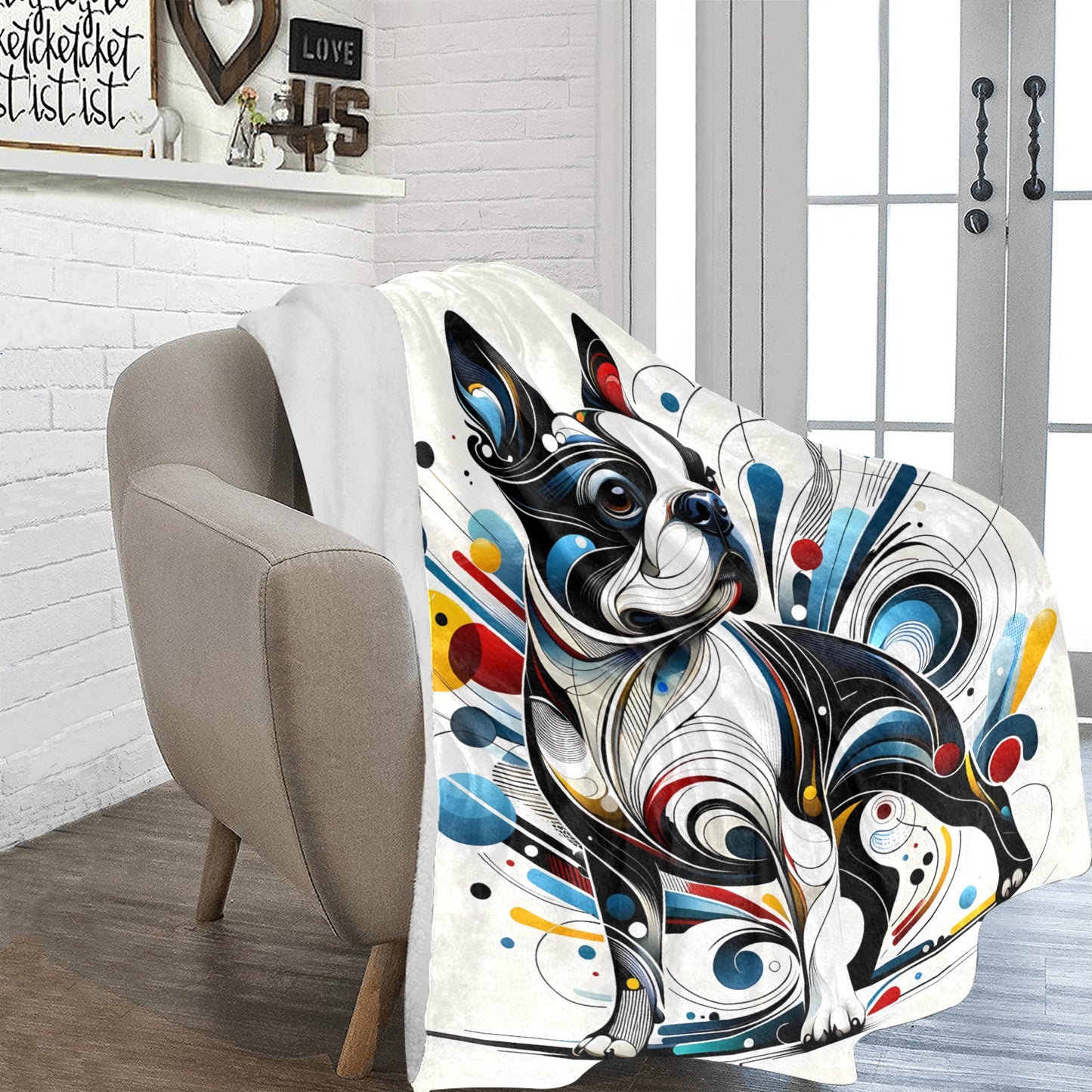 Abstract Terrier Art 02 Ultra-Soft Micro Fleece Blanket