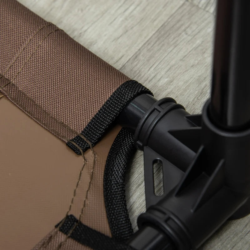 Portable Elevated Dog Bed with Sun Shade Canopy – Outdoor Cooling Pet Cot (36") - Coffee .