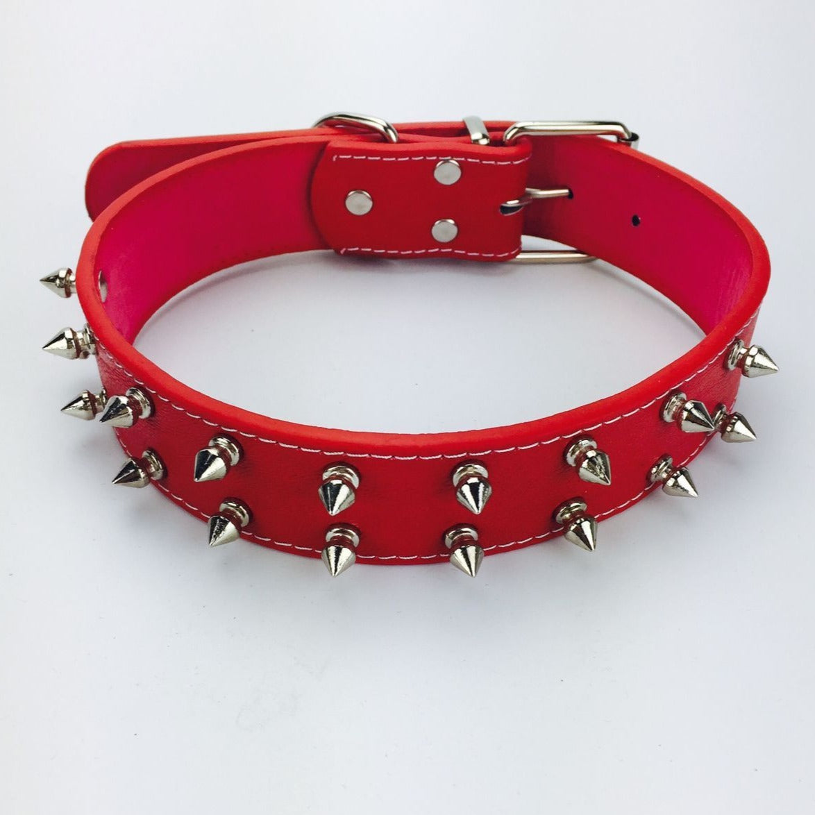 Large Spiked Studded PU Leather Dog Collar