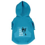 Dog Zip-Up Hoodie - Eat Fart Snore Repeat - Aqua