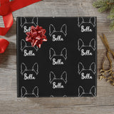 Personalized Gift Wrapping Paper 58"x 22.8" (1 Roll) - Ears With Your Dog's Name