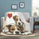 Two Jack Russell Terriers Love Portrait Ultra-Soft Micro Fleece Blanket