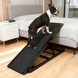 Dog Ramp For Couch Or Bed, Folding Wooden Pet Ramp With Anti-Slip Mat & Safety Side Rails .