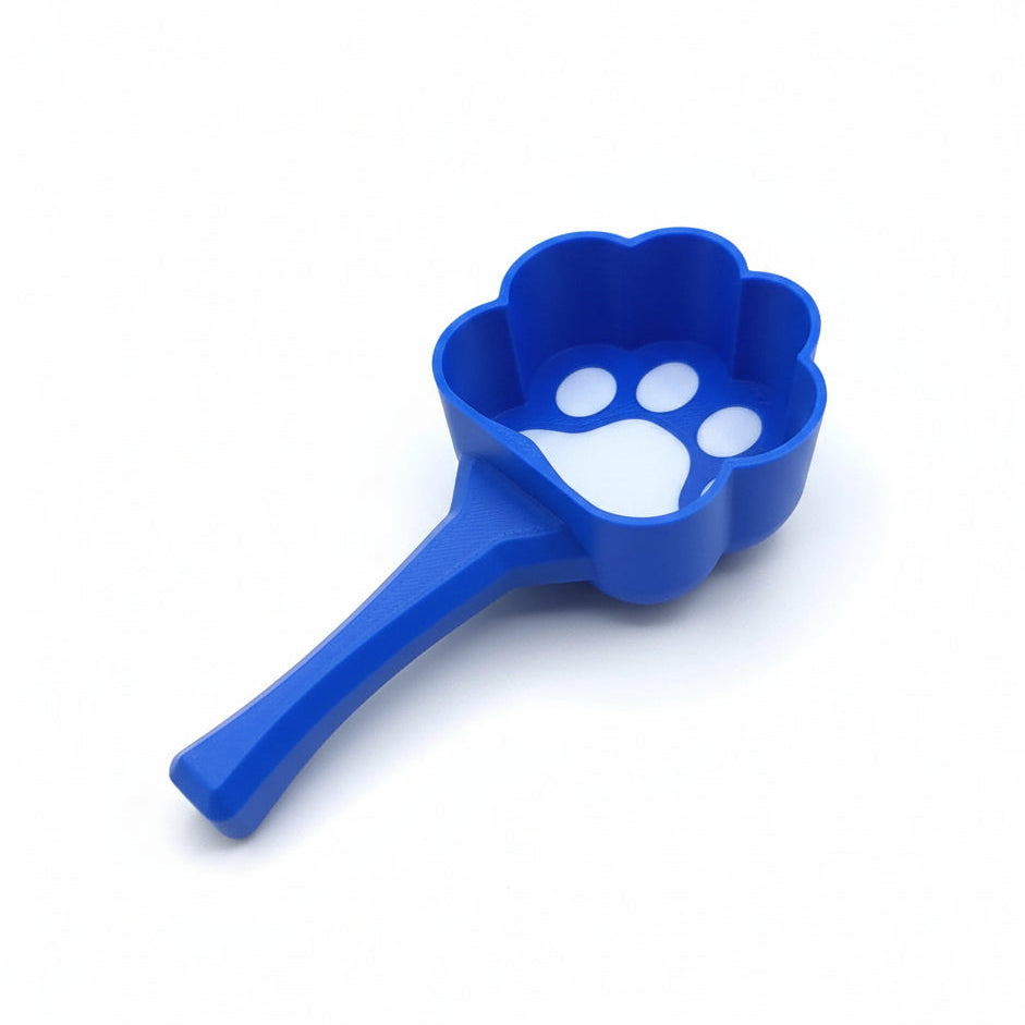 Dog Paw Scoop For Food . Blue And White