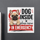 French Bulldog Inside Emergency Magnet – Rescue Alert Decal for Car & Home .