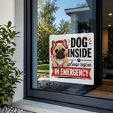 French Bulldog Inside Emergency Sticker – Rescue Alert Decal for Car & Home .