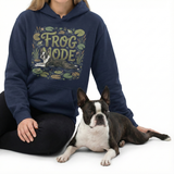 Frog Mode Boston Terrier Dog Frog Legs Unisex Garment-Dyed Hoodie .