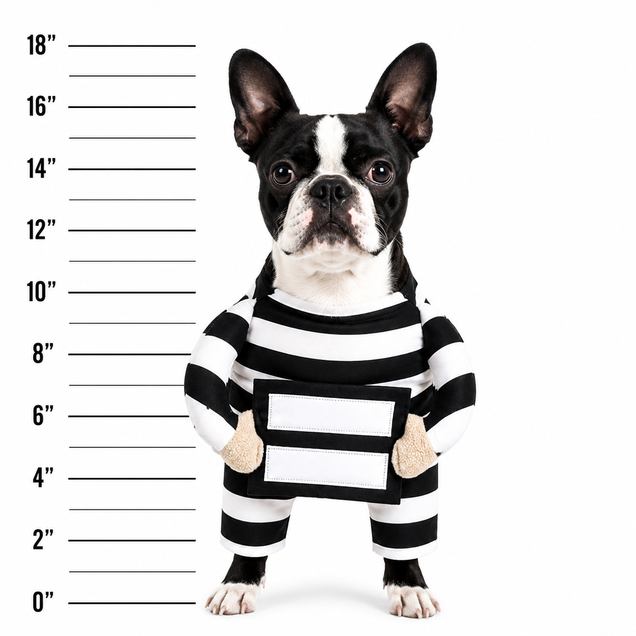 Funny Dog Prisoner Halloween Costume | Striped Jail Inmate Outfit for Small & Medium Dogs