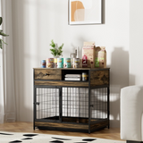 Furniture Dog Crate Double Door - Rustic Brown