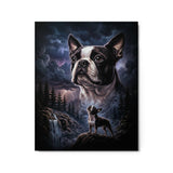 Storm Guardian – Majestic Boston Terrier Night Art Metal Prints . 16″×20″