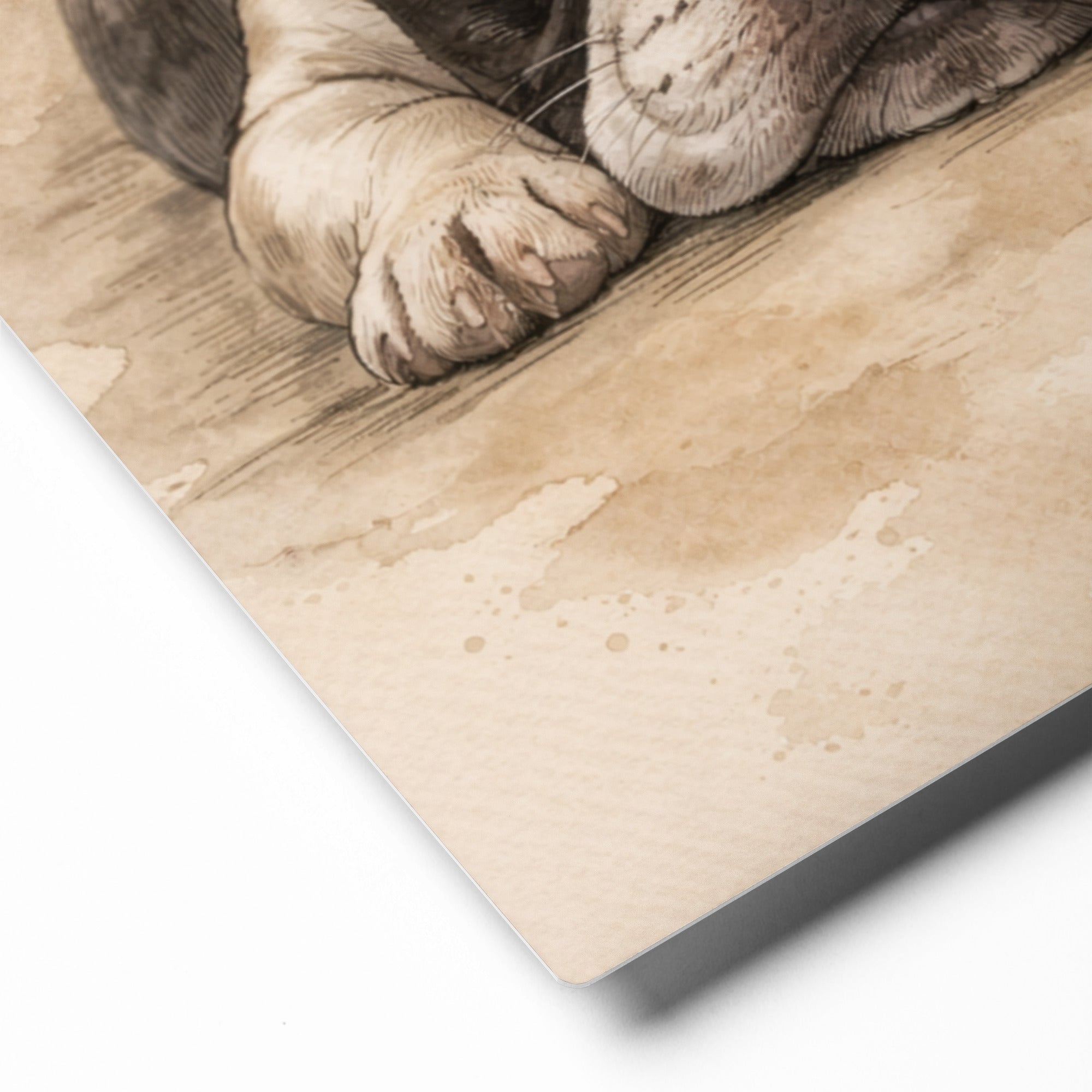 Watercolor Boston Terrier Dog Art Print Metal Prints .