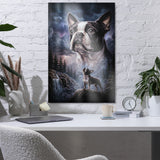 Storm Guardian – Majestic Boston Terrier Night Art Metal Prints .