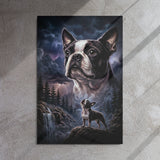 Storm Guardian – Majestic Boston Terrier Night Art Metal Prints .