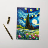 Starry Night - Boston Terrier Dog Greeting Card