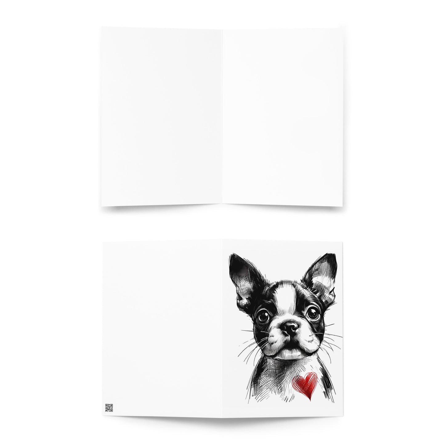 Boston Terrier Heart Greeting card