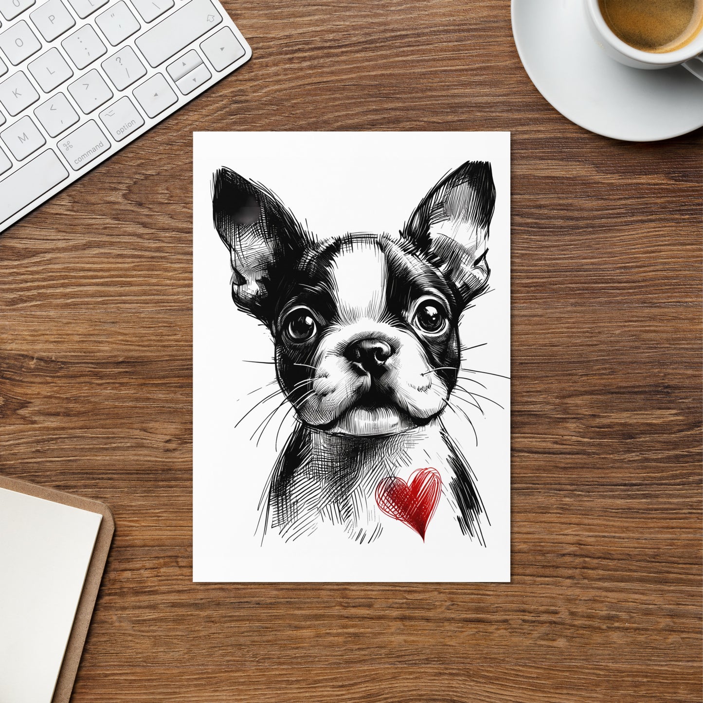 Boston Terrier Heart Greeting card