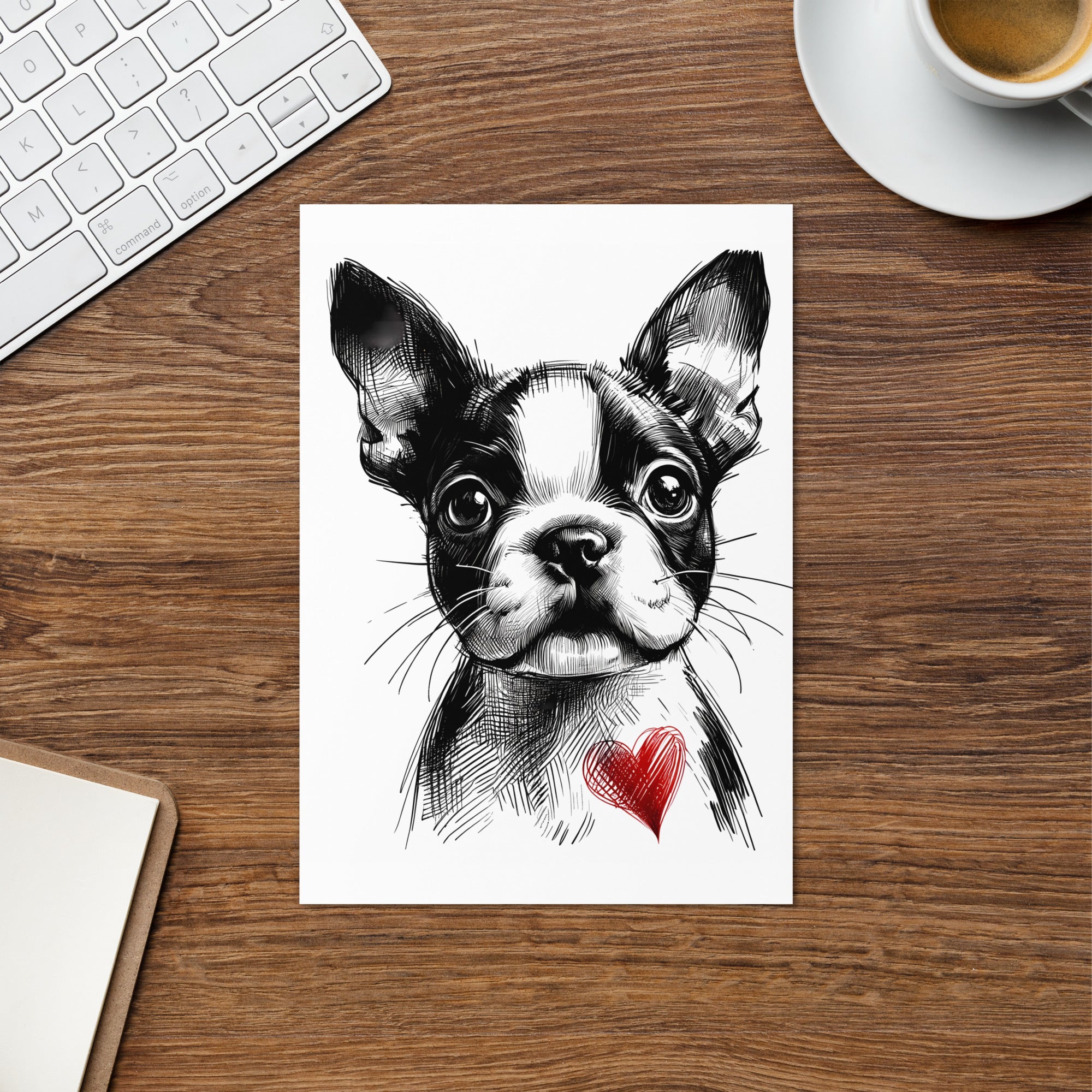 Boston Terrier Heart Greeting card