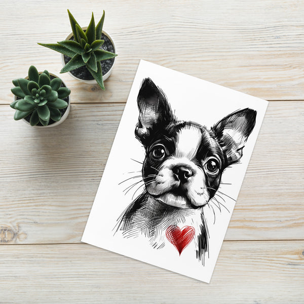 Boston Terrier Heart Greeting card
