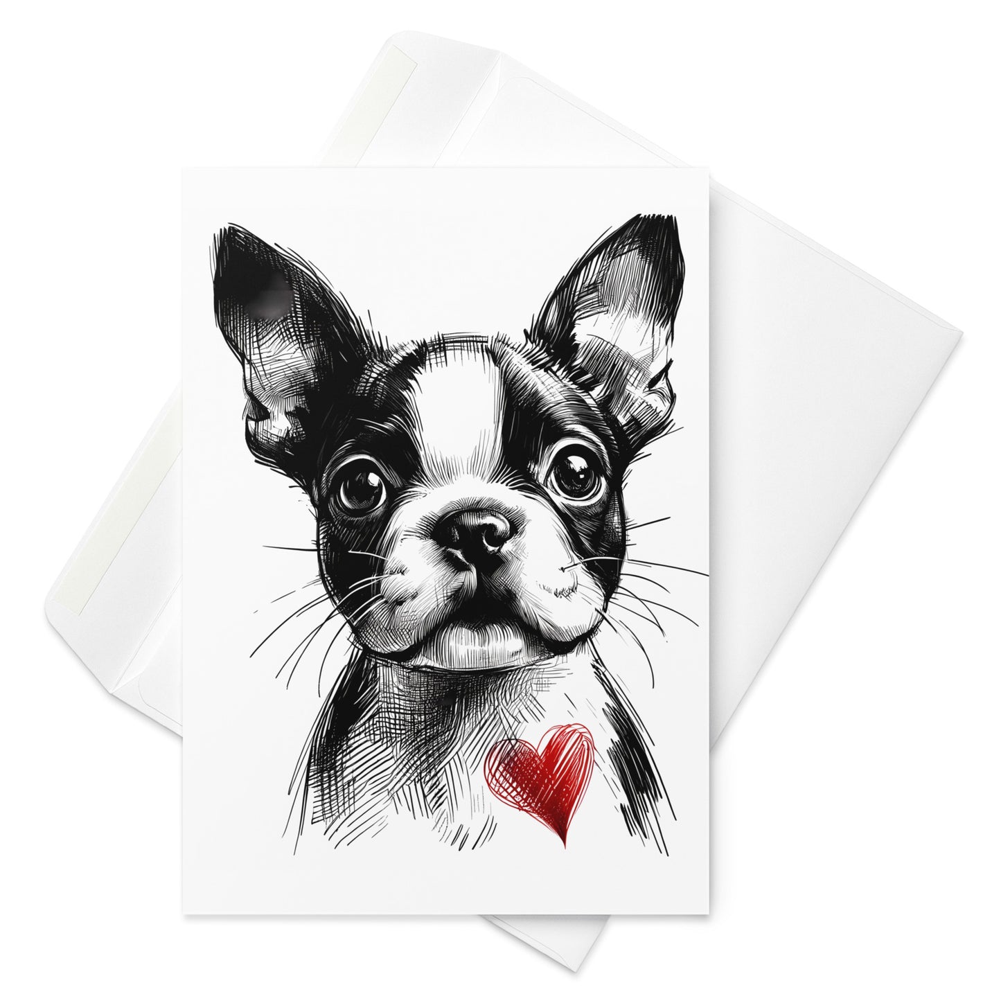 Boston Terrier Heart Greeting card