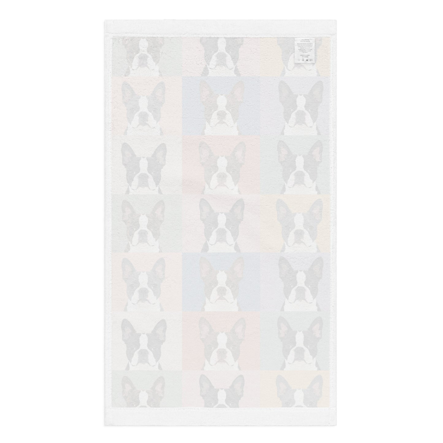 Pop Art Style Colored Boston Terriers Modern Tiles Pattern Hand Towel .