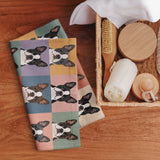 Pop Art Style Colored Boston Terriers Modern Tiles Pattern Hand Towel .