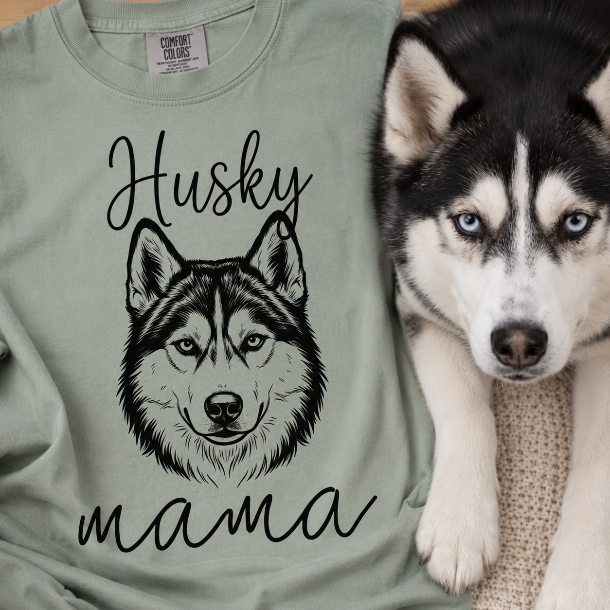 Husky Mama Mode Garment-dyed Heavyweight T-Shirt .