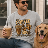 Iced Coffee & Dogs All Day Every Day Unisex T-Shirt - Funny Dog Lover Tee .