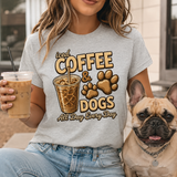 Iced Coffee & Dogs All Day Every Day Unisex T-Shirt - Funny Dog Lover Tee .