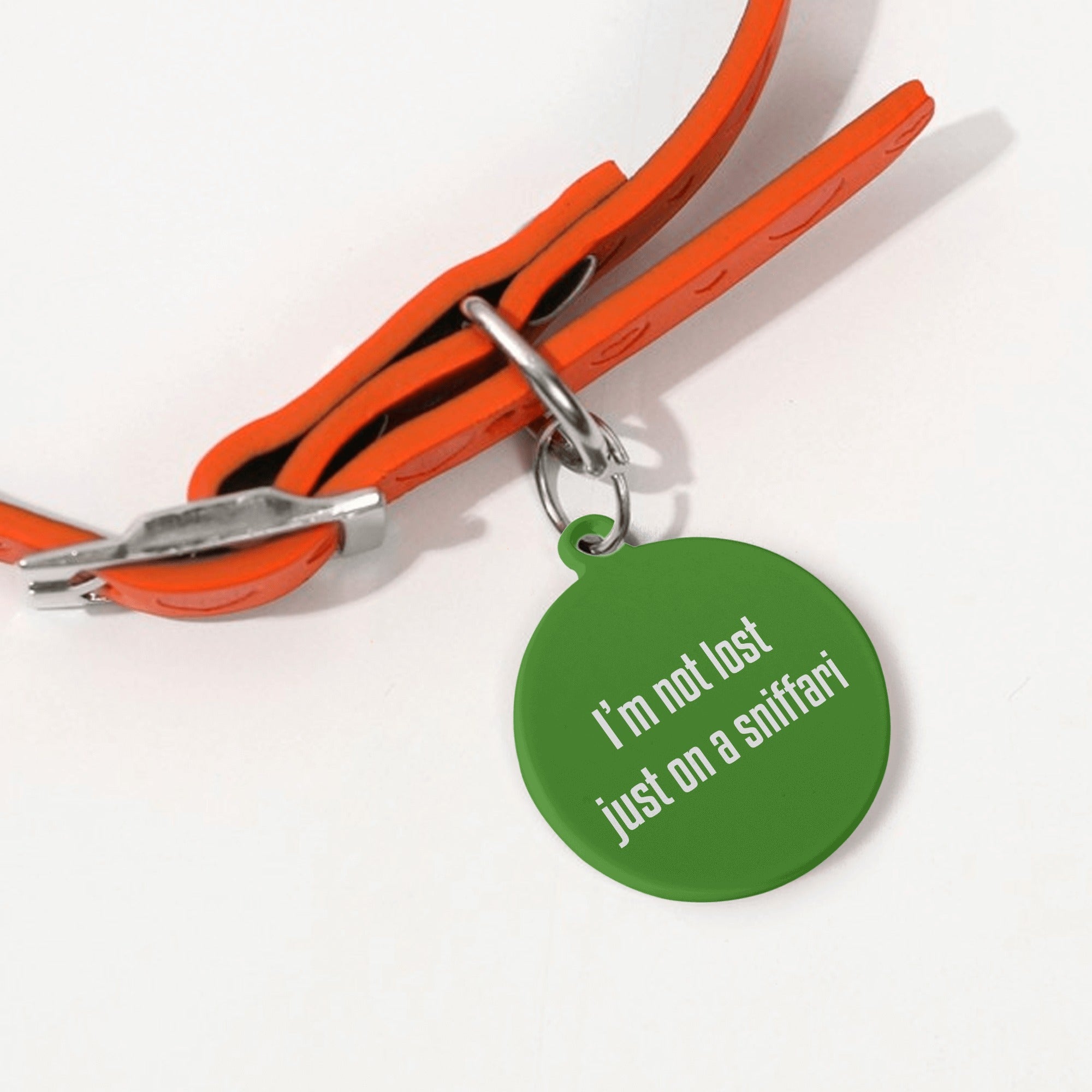 Im Not Lost Just On A Sniffari Laser Metal Alloy Dog ID Tag