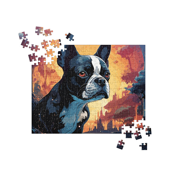 Artistic Representation Of A Boston Terrier In A Surreal Place Jigsaw puzzle